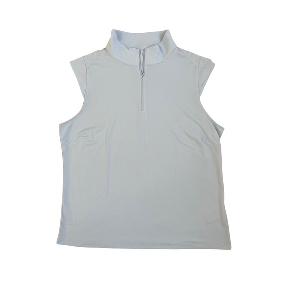 Stella Park Sport Sleeveless Mock Neck Zip Golf Tennis Polo Top Size Medium - Picture 4 of 5